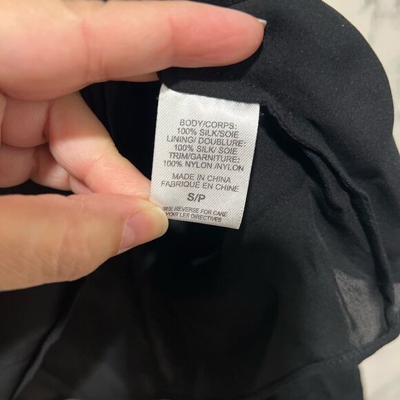 CAMI NYC Flare Lace Sleeve Silk Blouse in Black - Picture 10 of 14